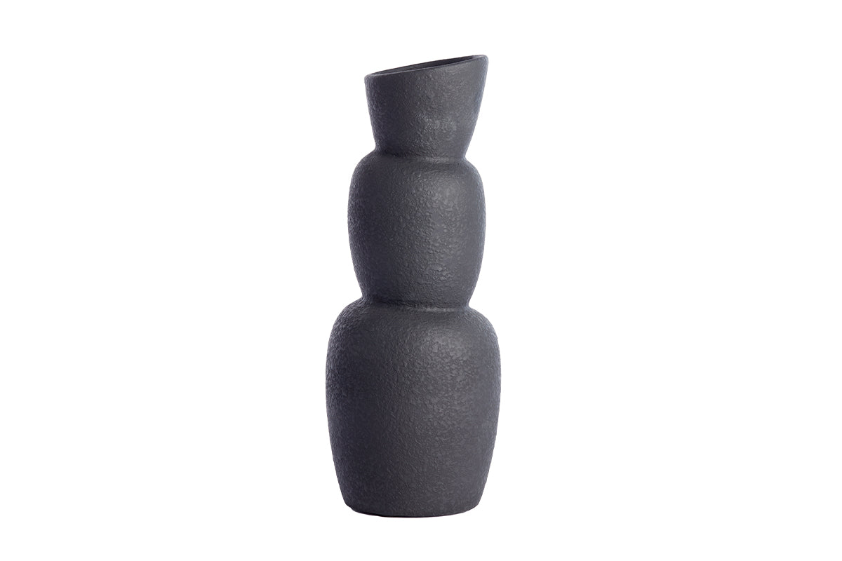 Boulder Vase - Charcoal Black