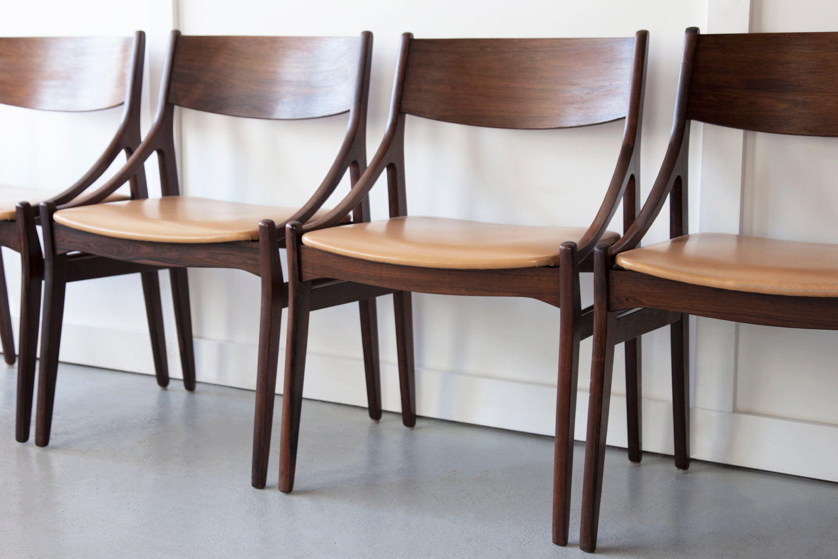 Set of Four Rosewood Dining Chairs Designed by Vestervig Erikson