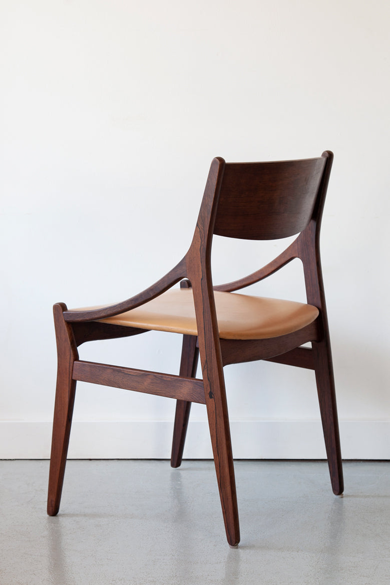 Set of Four Rosewood Dining Chairs Designed by Vestervig Erikson