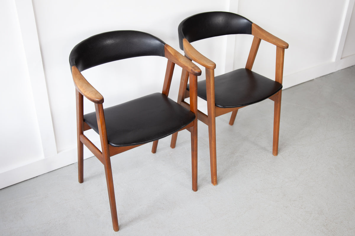 Pair of Danish Carver Chairs // Custom Upholstery Available