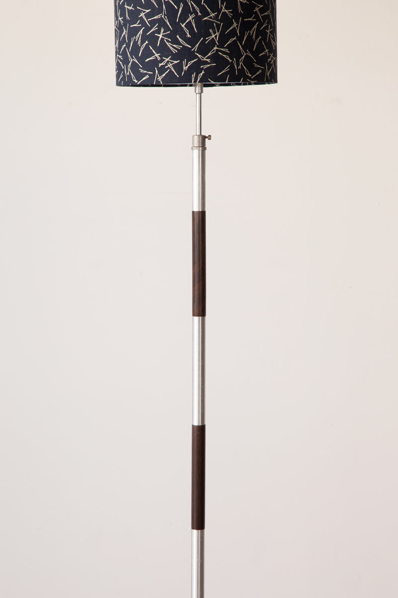 Rosewood and Chrome Floor Lamp