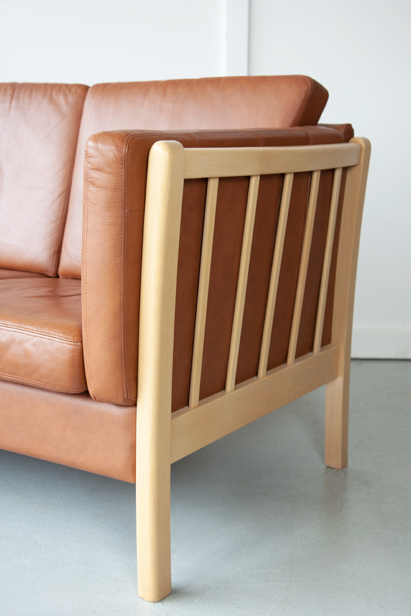 Danish Leather Three-Seater Sofa